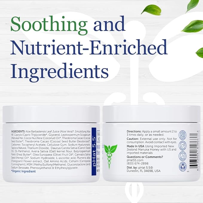 pHat 5.5 Body Cream & Moisturizer for Dry Skin on Face - Anti Redness Face Cream & Face Lotion for Sensitive Skin - Dry Skin Face Moisturizer & Itchy Skin Relief Cream - Hydrating Face Cream (8oz)