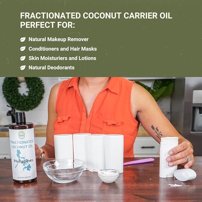 Fractionated Coconut Oil - Sourced Directly from our Farm Partner in the Philippines - Carrier Oil for Diluting Essential Oils, Body, Hair, and Skin Moisturizer - (4Gallons)