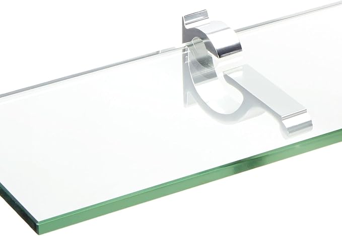 Spancraft Glass M-8x18-Chrome Monarch Glass Shelf, Chrome, 8" x 18"