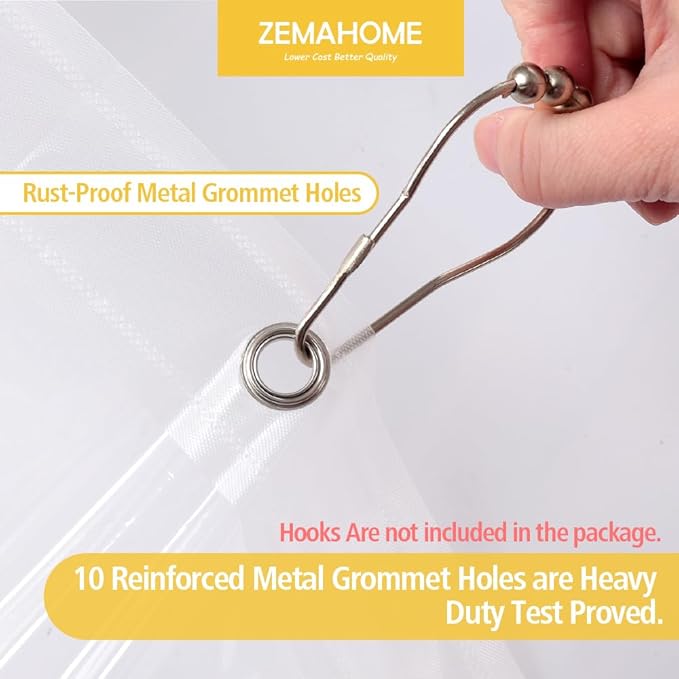 Narrow Size Clear Plastic Shower Curtain Liner, 60x72 Inch Thin Lightweight Transparent Plastic Bathroom Shower Showroom Inner Curtain with Rustproof Metal Grommet Holes and Weighted Magnets