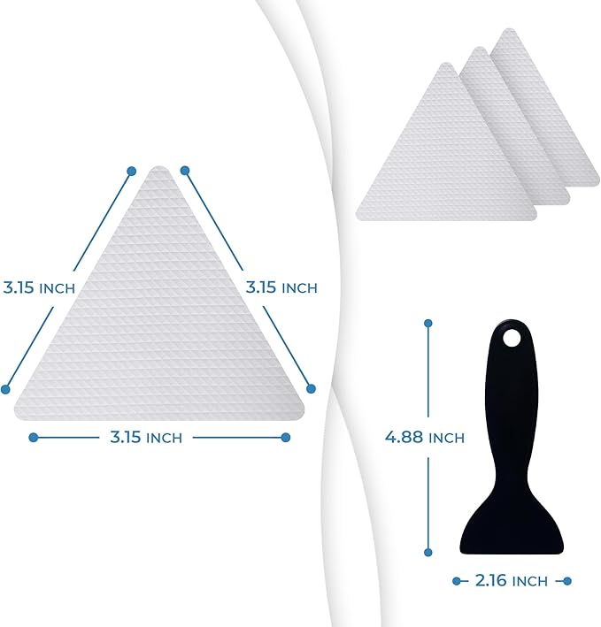 Anti Slip Shower Stickers 24 PCS, Invisible Non-Slip Shower Strips for Adults, Premium Adhesive Bath Tub Stickers (Clear)