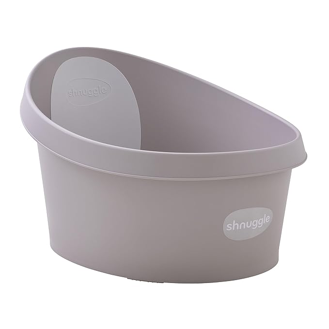 Toddler Bath Tub | Larger Bath for Bigger Kids at Bathtime | Includes Warm and Soft Foam backrest | Grippy Anti-Slip Surface | Includes Easy Drain Bath Plug | Taupe Beige