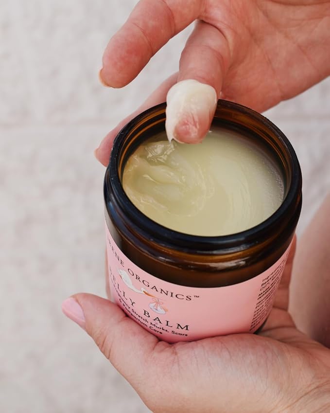 Organic Belly Butter for Pregnancy Stretch Mark Prevention and Treatment by Irene Organics - Award Winning Anti Stretch Mark Tummy Balm For Pregnancy and Postpartum 4oz - Hydrating Bump Cream