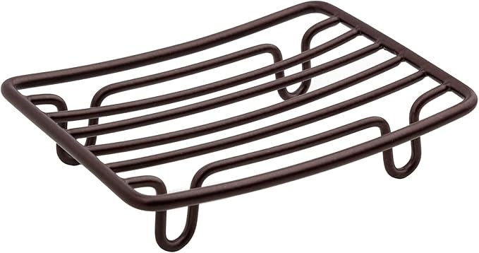 Bar Soap Dish Holder for Shower Bathroom Stainless Steel Rust Proof Self Draining, Bronze-1 Pack