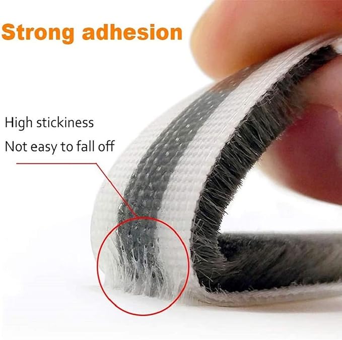 Brush Weather Stripping for Sliding Windows/Doors Frame Side,Window Sealer for Winter Pile Self Adhesive Seal Strip Sealer Draft Stoppers (33ft 0.35''Wide x 0.6''Thick, Gray)