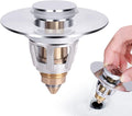 U.S. Standard Bathroom Sink Stopper 1.1"-1.5", Stainless Steel Universal Pop Up Drain Stopper for Bathroom Sink, Universal Drain Filter Drain Plug with Spring Core Push Type Converte