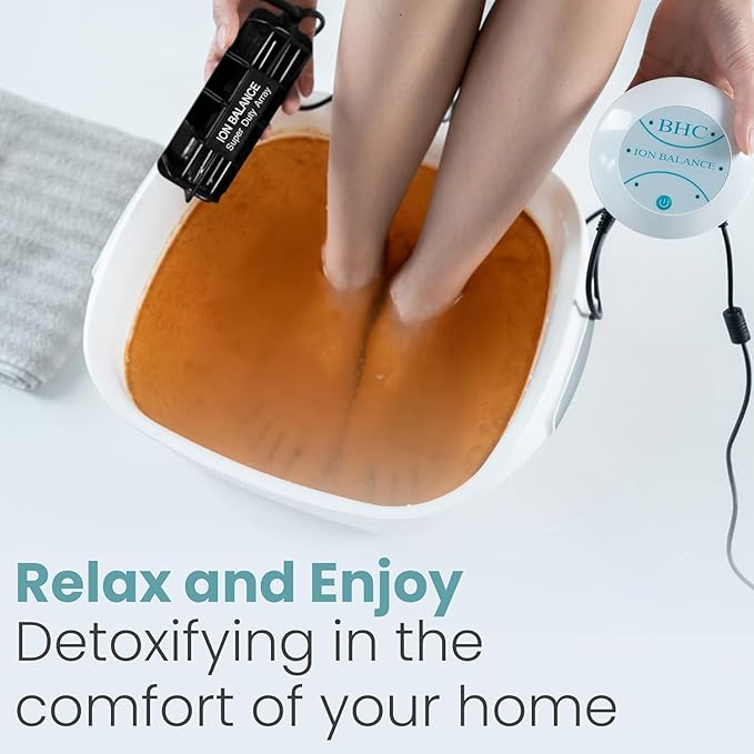 Ionic Foot Bath Detox Machine - Foot Spa Bath for Home Use - Free Regain Health & Vitality Booklet & Brochure (02 Detox Machine Home&Pro with Basin)