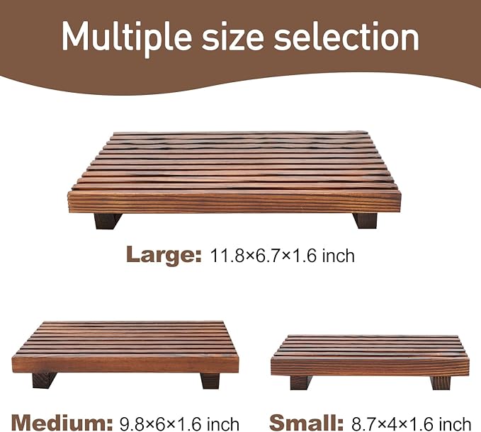 Small Kitchen Sink Soap Tray for Counter Soap Dish Dispenser Holder Wooden Risers Stand for Bathroom Decor Farmhouse Wood Pedestal Kitchen Accessories Countertop Vanity Counter Decorative Tray
