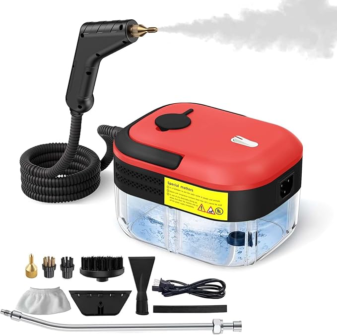 2500W Steam Cleaner for Home & Car, 15s Heat-Up Handheld Steamer for Cleaning, 1.2L Portable High Steam Cleaners, 6-Level Steam Control with 14 pcs Accessories Kit for Car, Floors, Couches, Grout