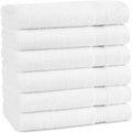 Arkwright Bathroom Hand Towels Set of 6 - Super Soft 100% Cotton, 600 GSM Quick Dry & Absorbent, Luxury Bath Essentials for Hotels, Spa, Hosts, and Vacation Rentals, Dove White