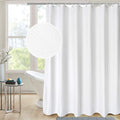 AooHome Extra Long 72x86 Inch Shower Curtain, Fabric Waffle Weave Decor Bath Curtain with Hooks, Weighted Hem, Heavy Weight, Water Repellent, White, 72 Width by 86 Height Inch