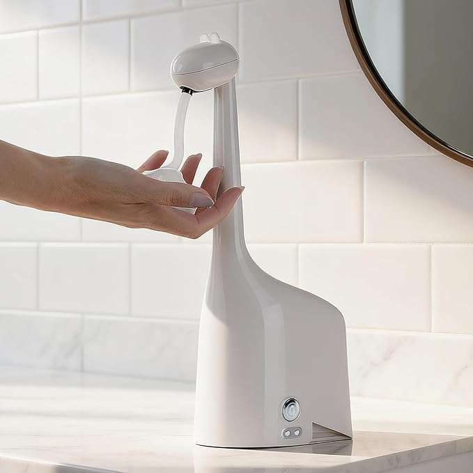 Automatic Foaming Soap Dispenser,10oz/300ml Touchless Smart Dispenser,Rechargeable Electric with 3-Level Adjustable Foam,IPX5 Waterproof for Bathroom Kitchen,White