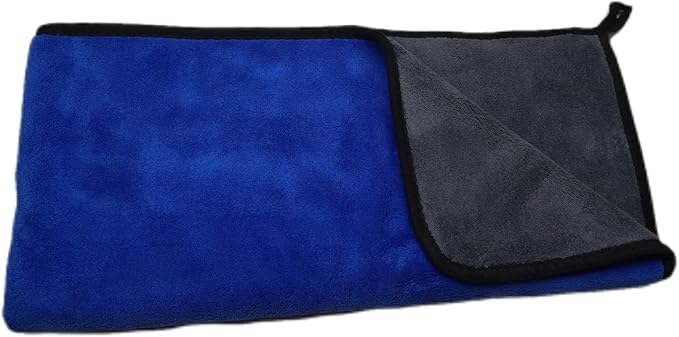 Large Microfiber Drying Towel for Car, Great Thick Soft Plush Towels, 36 x 24inches 800GSM Thickness, Quality, Washable, Absorbency No Scratch Lint Free Drying Towel (36 x 24inches,Grey-Blue,1pack)