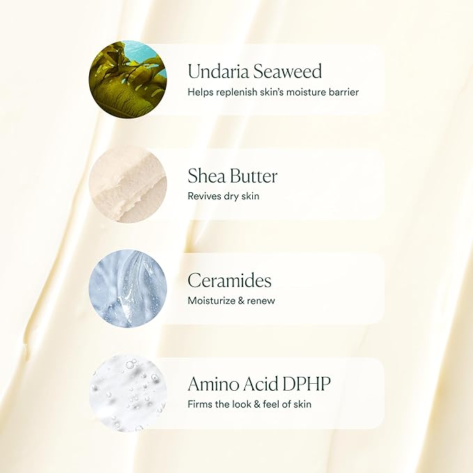 OSEA Undaria Algae™ Body Butter 6.7 oz - For Dry Skin - Ultra Hydrating Whipped Shea Butter + Ceramides - Vegan Skincare & Clean Bodycare - Thick Body Cream - For Extremely Dry Crepey Skin