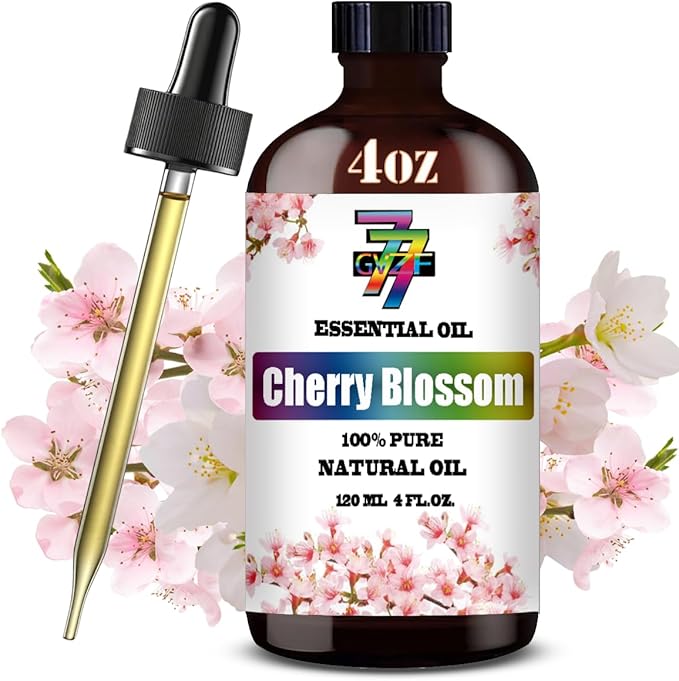 Cherry Blossom Essential Oil (4 oz/120 ml) — Cherry Blossom Oils for Aromatherapy, diffusers, humidifiers, Home fragrances, DIY Skincare, soap Making, DIY Candle, Relaxation, Yoga, and Meditation