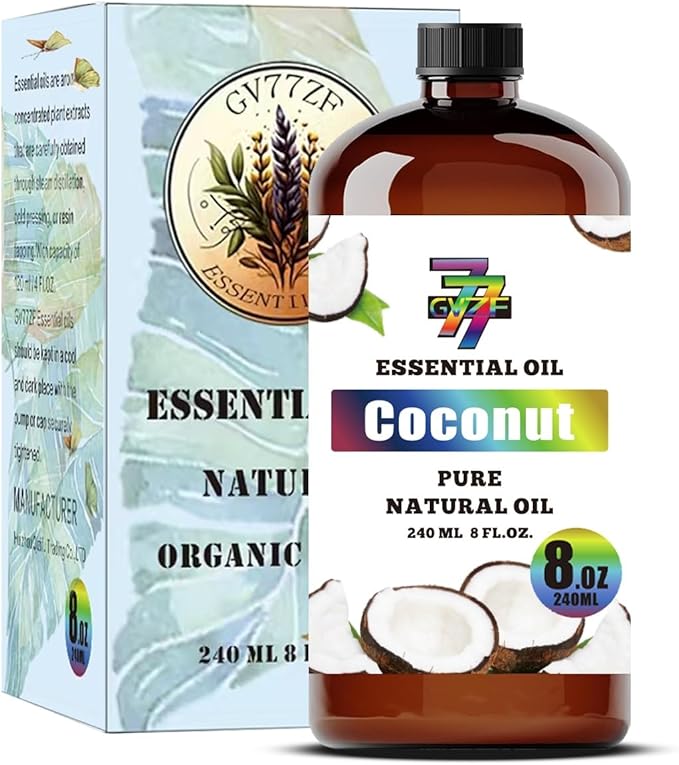 Coconut Essential Oil (8 oz / 240 ml) – Coconut Oils for diffusers, humidifiers, Home Baths, Cleaning Products, Yoga, DIY Soaps and DIY Scented Candles