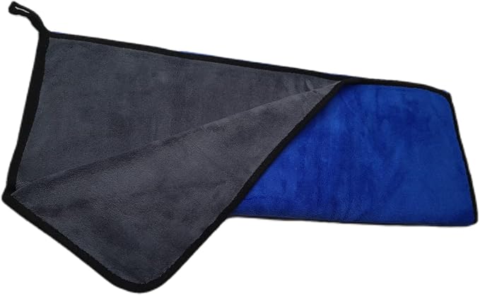 Large Microfiber Drying Towel for Car, Great Thick Soft Plush Towels, 36 x 24inches 800GSM Thickness, Quality, Washable, Absorbency No Scratch Lint Free Drying Towel (36 x 24inches,Grey-Blue,1pack)