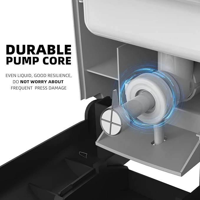 Soap Dispenser Wall Mount Adhesive Commercial Soap Dispenser 800ml No Drill Hand Sanitizer Dispenser for Bathroom Support Liquid and Gel,Black-PN9088