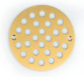 4 Inch Screw-in Round Shower Drain Cover Replacement Floor Drainer with Screws (Brushed Golden)