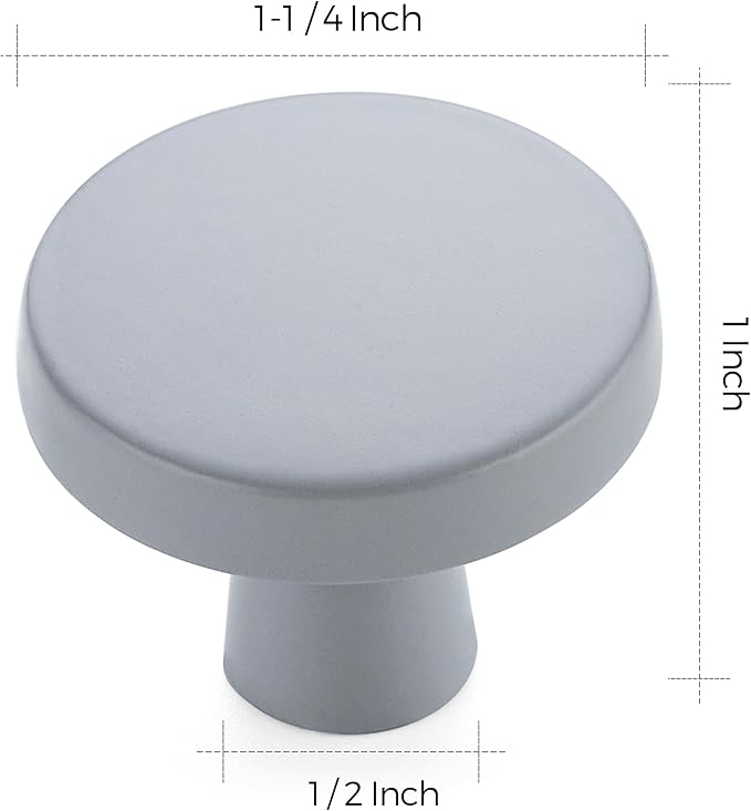 Ravinte 5 Pack Drawer Pulls 1-1/4 Inch Kitchen Cabinet Knobs Solid Round Dresser Drawer Knobs Grey Dresser Knobs Drawer Knobs Simple Cabinet Hardware for Cupboard Drawer Pulls