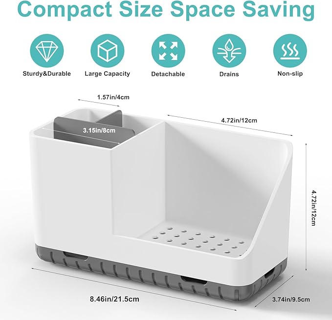 Toothbrush Holders for Bathrooms, Kids Electric Toothbrush and Toothpaste Holder with Drainage, Tooth Brush Holder for Bathroom Countertop Organizer (Grey)