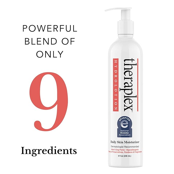 THERAPLEX Hydrolotion - Daily Skin and Body Moisturizer, No Parabens Or Preservatives, Noncomedogenic, and Hypoallergenic, Fragrance-Free, Dermatologist Recommended 3 Pack