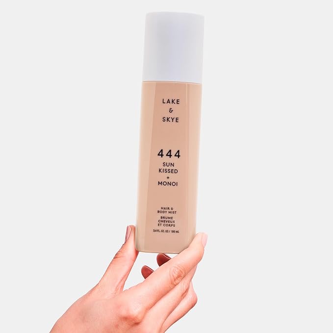 Lake & Skye 444 Sunkissed + Monoi Hair & Body Mist 3.4 FL OZ (100 mL), Bergamot, Pineapple, Jasmine, Musk, Sandalwood, Hydrating