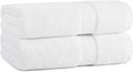Aston & Arden Egyptian Bath Towels - Pack of 2 - Oversized Ultra Soft Thick & Absorbent, 100% Ringspun Egyptian Cotton Bathroom Towel for Spa, Hotel, 600 GSM, 30 x 54 in, White