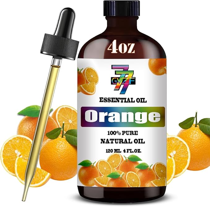 Orange Essential Oil (4 oz/120 ml) — Orange Oils for Aromatherapy, diffusers, humidifiers, Home fragrances, DIY Skincare, soap Making, DIY Candle Making, Relaxation, Yoga, and Meditation
