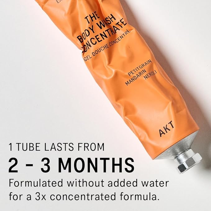 AKT The Body Wash Concentrate 3.4 Fl Oz, Natural Shower Gel with Skin-Balancing Prebiotics, Body Wash Women & Men, with Olive Squalane & Vitamin E, Sc.01 Orange Grove, All Genders