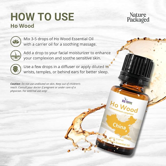 Ho Wood Essential Oil Direct from Malagassi - Ho Wood Essential Oil for Diffusers, Candle-Making, Soap-Making, Aromatherapy, for Skin and Hair (15 mL)