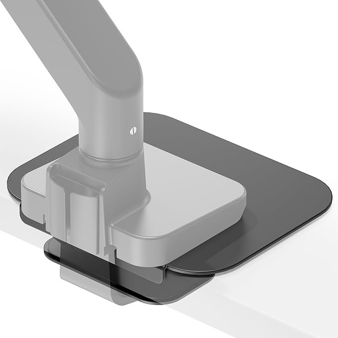 ARES WING Steel Monitor Mount Reinforcement Plate for Thin, Glass and Other Fragile Tabletop, Steel Monitor Stand Plate Compatible with Most C-Clamp and Grommet Monitor Arms, Black