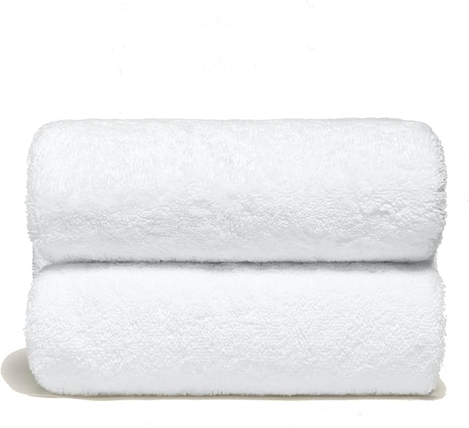 Italic Ultraplush 100% Australian Cotton Bath Sheets - Set of 2 Luxury Extra Large Heavy Duty Bath Sheets, 800GSM Plush and Absorbent Sheets for Hotels, Bath, Gym & Spa (White)