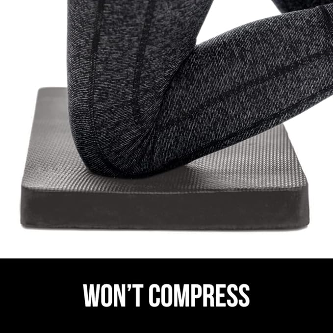 GORILLA GRIP Extra Thick Patent Pending Soft Foam Kneeling Pad, 2 PK, Supportive Large Cushion Knee Pads for Gardening, Baby Bath, Dirt and Water Resistant, Workout, Garden Supplies, 17.5x11, Charcoal