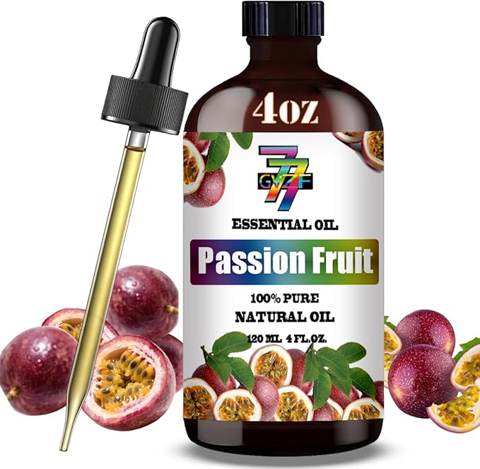 Passion Fruit Essential Oil (4 oz/120 ml) — Passion Fruit Oils for Aromatherapy, diffusers, humidifiers, Home fragrances, DIY Skincare, soap Making, DIY Candle, Relaxation, Yoga, and Meditation