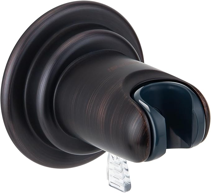 BOPai Suction Cup Shower Head Holder for Handheld Shower – No Drill, for Smooth Surfaces Only, Adjustable 20°, Oil Rubbed Bronze