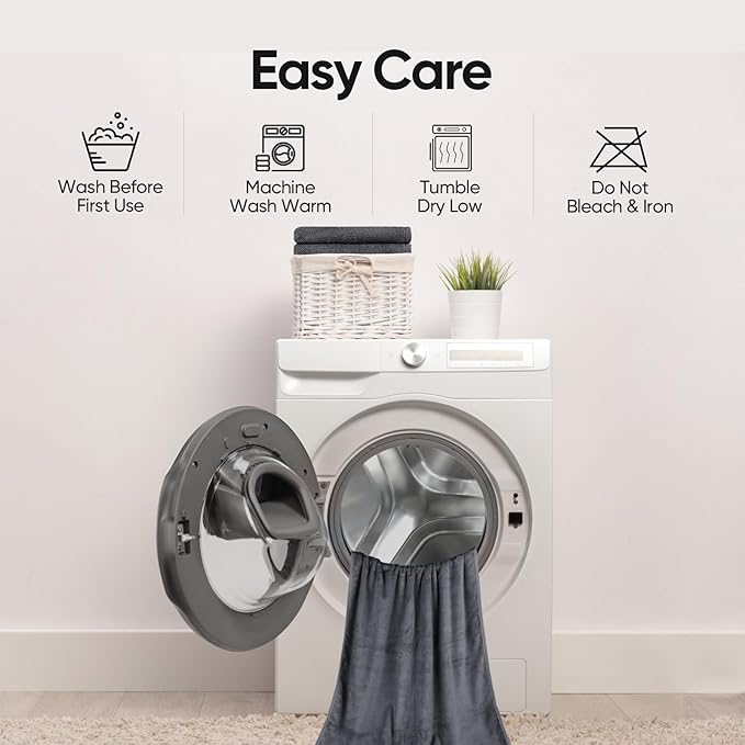 Orighty 6-Piece Towel Set - Soft & Lightweight - 2 Bath Towels, 2 Hand Towels, and 2 Wash Cloths - Absorbent & Quick Drying Microfiber Towel for Multipurpose, Bathroom, Gym, Sport, Yoga, Travel-Grey