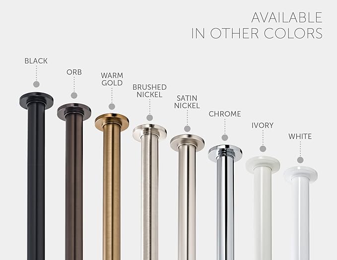 Ivilon Tension Curtain Rod - Spring Tension Rod for Windows or Shower, 36 to 54 Inch. Ivory