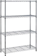 BestOffice | 4-Tier Wire Storage Shelves | 36x14x54 | Chrome | with Adjustable Racks | Heavy-Duty Metal Shelf, Holds Upto 1000 lbs | No-Tool Assembly | Ideal for Home & Garage Shelving