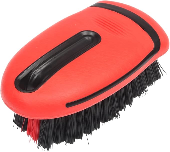 Carpet and Interior Cleaning Brushes, car Cleaning Brushes, Carpet Washing Brushes, Hard Bristle Detail Brushes, car and Home Interior Leather Brushes (Red)