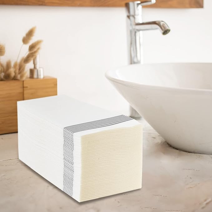 LITOPAK 300 Pack Disposable Guest Towels, Disposable Hand Towels for Bathroom, Paper Dinner Napkins for the Kitchen, Soft, Party Napkins, and Wedding Napkins(Silver)