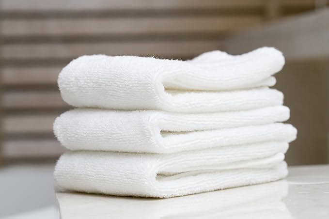 Utopia Towels 60 Pack Cotton Washcloths Set, 100% Ring Spun Cotton, Premium Flannel Face Cloths, Highly Absorbent and Soft Feel Fingertip Towels, White