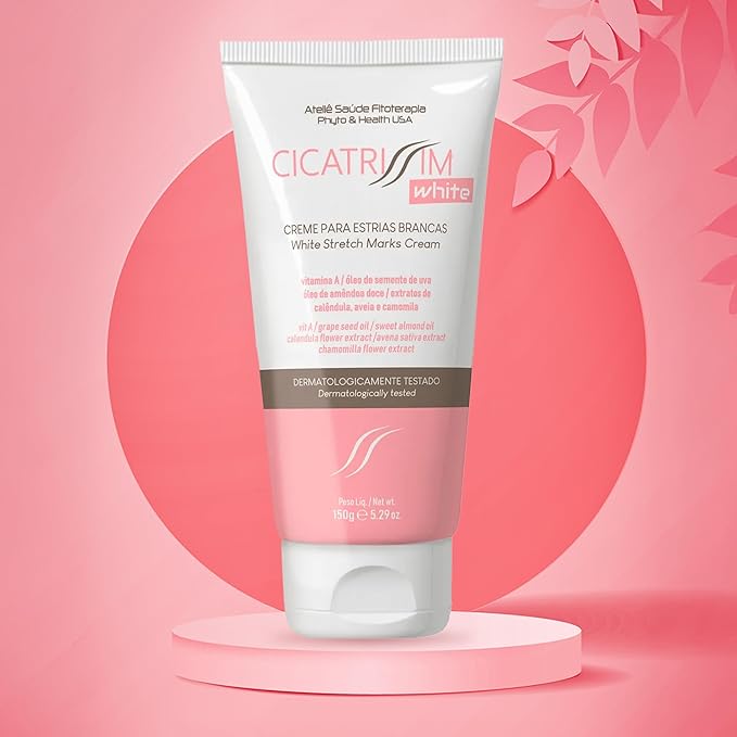 Cicatrissim White Stretch Mark Cream for White and Old Striae - Softens Stretch Marks, Evens Skin Tone, and Firms Skin - All Skin Types - 150g
