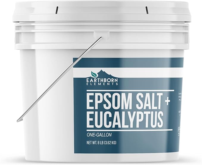 Earthborn Elements Eucalyptus Epsom Salt (1 Gallon), Pure & Undiluted, Soothing Aroma