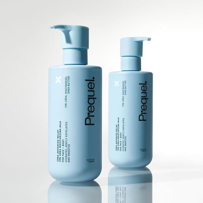 Prequel Skin Urea Advanced Relief Moisturizing Milk, 10% Urea Lotion for Face and Body, Unscented, Hydrating Cream for Extremely Dry Skin, Soothing for Sensitive Skin - 6.75 fluid ounce (Pack of 2)