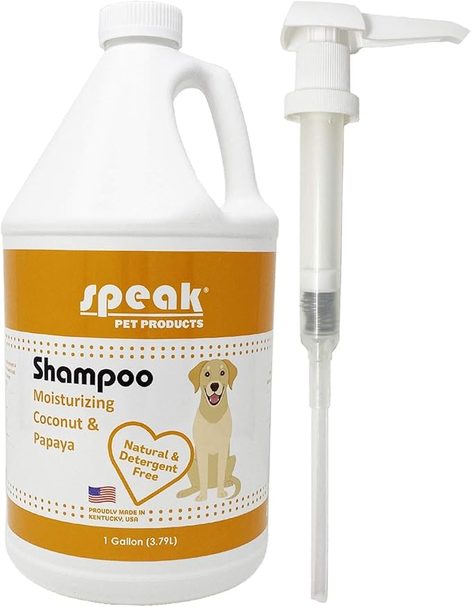 Natural Dog Shampoo with Pump, Moisturizing Coconut Papaya, 1 Gallon