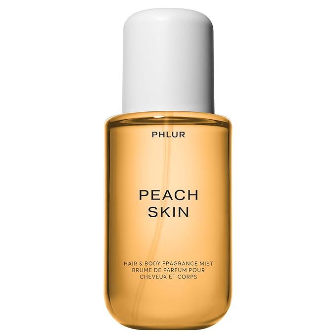 PHLUR Peach Skin Body Mist - Hair & Body Fragrance Mist - Peach, Plum, Bergamot, Milky Sandalwood & White Freesia Body Spray (8 Fl Oz)