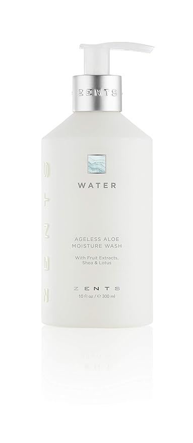 Zents Hand & Body Wash (Water Fragrance) | Hydrating Anti-Aging Cleanser with Organic Shea Butter & Aloe for Dry Skin | Gentle & Nourishing | 10 fl oz