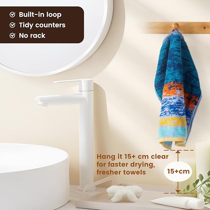 SEMAXE 100% Cotton Washcloths 12-Pack, 13 × 13 Inch Soft Luxury Face Towels – Super Absorbent & Quick-Dry, Premium Cloth with Hanging Loop, Oeko-TEX Certified, Gift-Ready Box