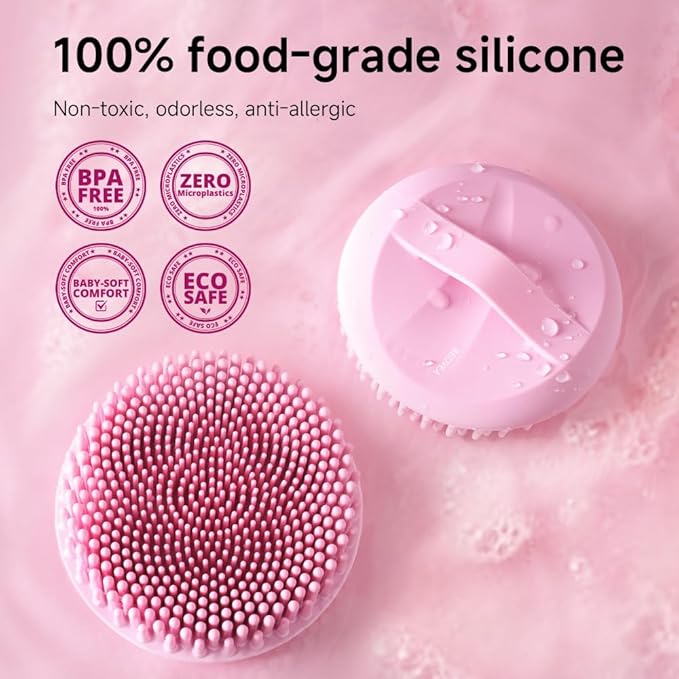 Silicone Body Scrubber for Women - Food-Grade Soft Body Scrubber with Gentle Exfoliation, Promotes Blood Circulation, Easy to Clean, Perfect for Shower & Bath